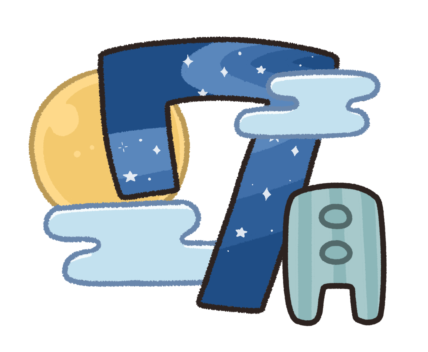 【7月素材】7月の文字(天の川)