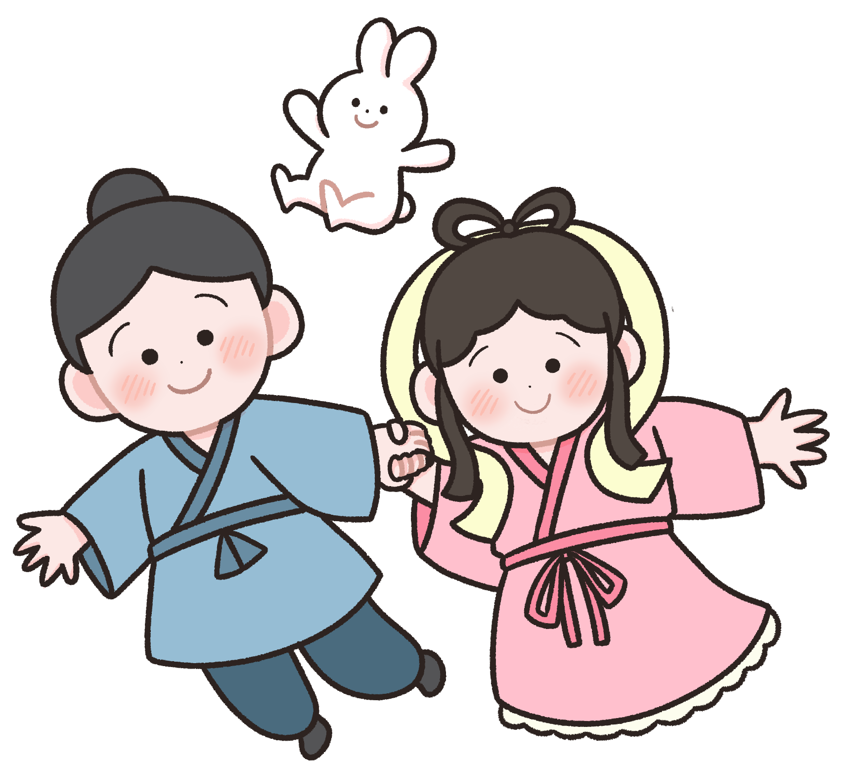 【7月素材】こども(織姫と彦星)