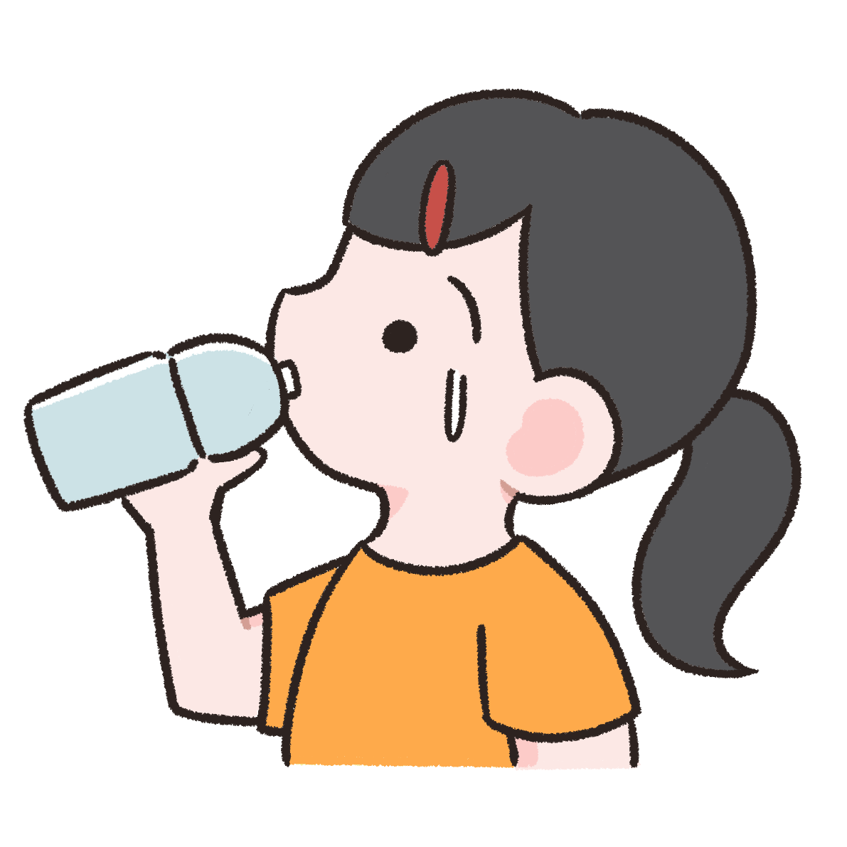 【フリー素材】水分補給